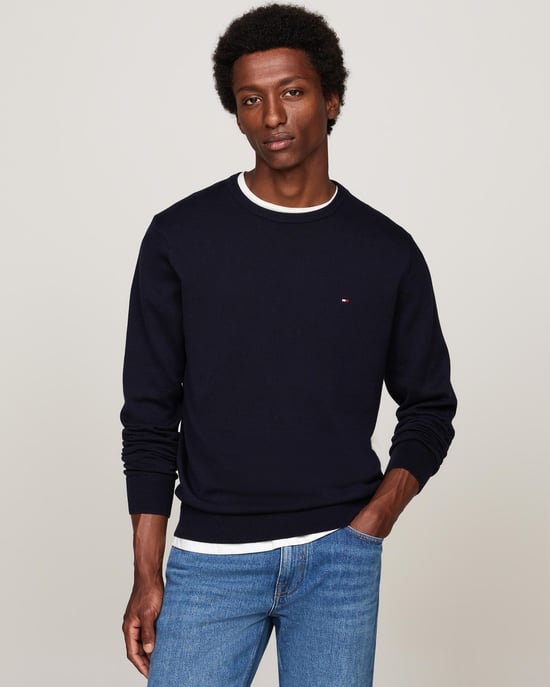 Tommy Hilfiger Core Essential Cotton Crew Mens Sweatshirt - Image 1