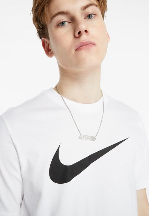 Nike Swoosh Logo T Shirt in White - Image 3