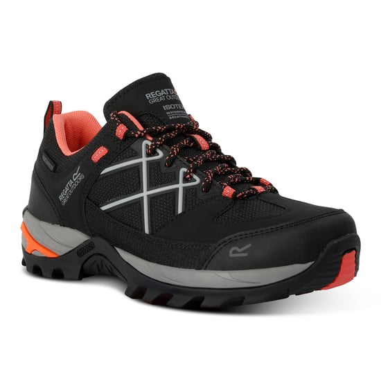 Regatta Womens/Ladies Samaris III Low Walking Shoes (Black/Satsuma)