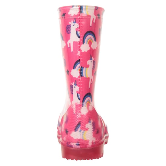 Mountain Warehouse Childrens/Kids Splash Unicorn And Rainbow Light Up Wellington Boots (Bright Pink)