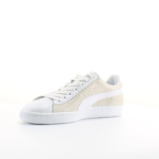 Puma Basket Crocodile White Leather Mens Lace Up Trainers 358872 01