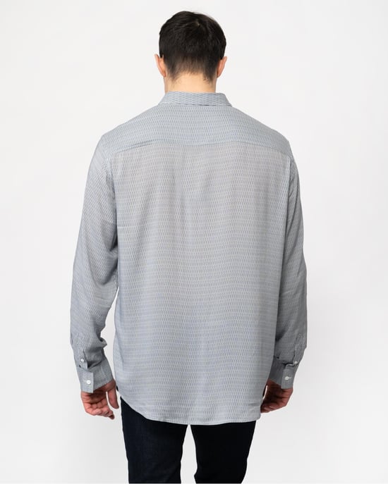 Armani Exchange Mens Long Sleeve Pattern Print Shirt