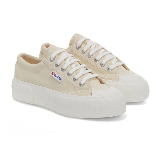 Superga Dames/Dames 2631 Stripe Platform Trainers (Beige Licht Eierschaal/Avorio) - Image 1