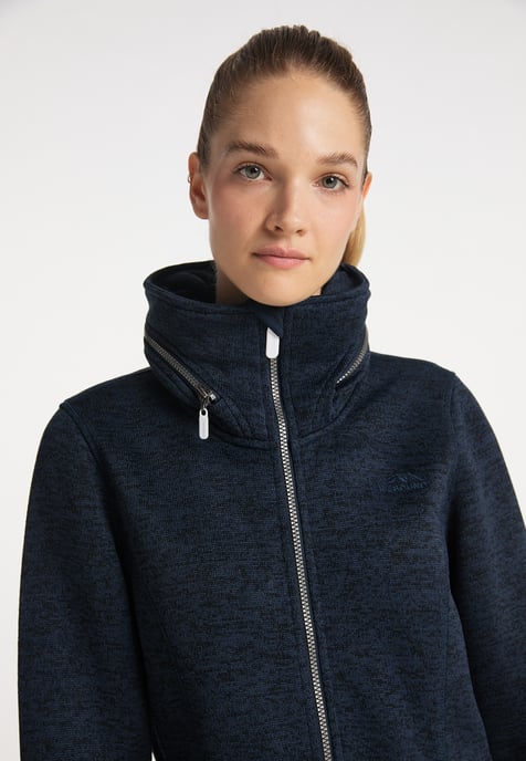 ICEBOUND Knitted fleece coat women marine melange - Image 4