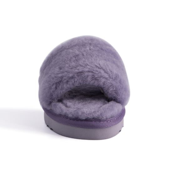 Aus Wooli Australia Womens Sheepskin Fluff Slide Slippers Purple