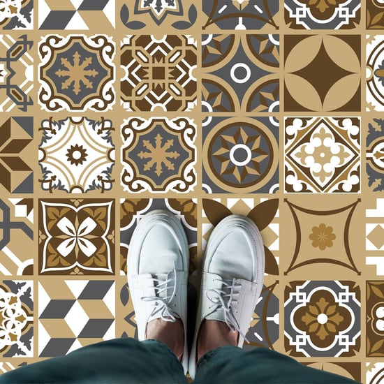 Dark Bronze Tiles Floor Sticker 120cm x 60 cm, Kitchen, Bathroom, Living room, Self-adhesive