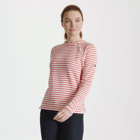 Craghoppers Womens/Ladies Neela Striped Sweatshirt (Water Melon) - Image 3