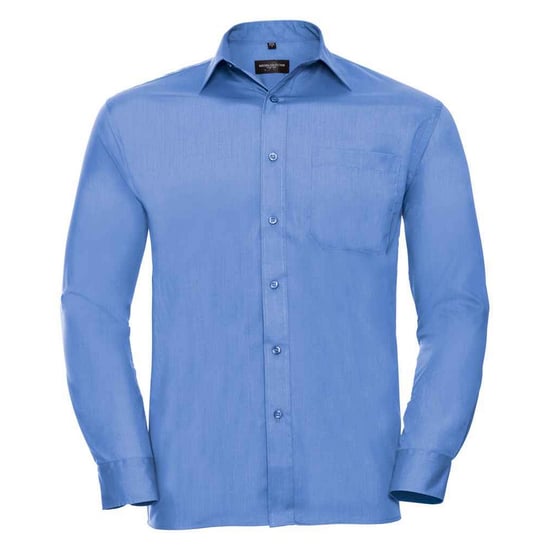 Russell Collection Heren Poplin Easy-Care Formeel Overhemd met Lange Mouwen (Bedrijfsblauw) - Image 1