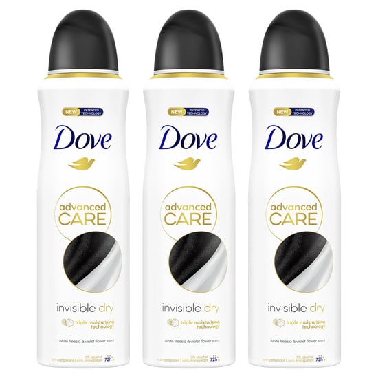 Dove Advanced Care Antiperspirant Deodorant Spray 72H Invisible Dry, 200 ml, 3 Pack