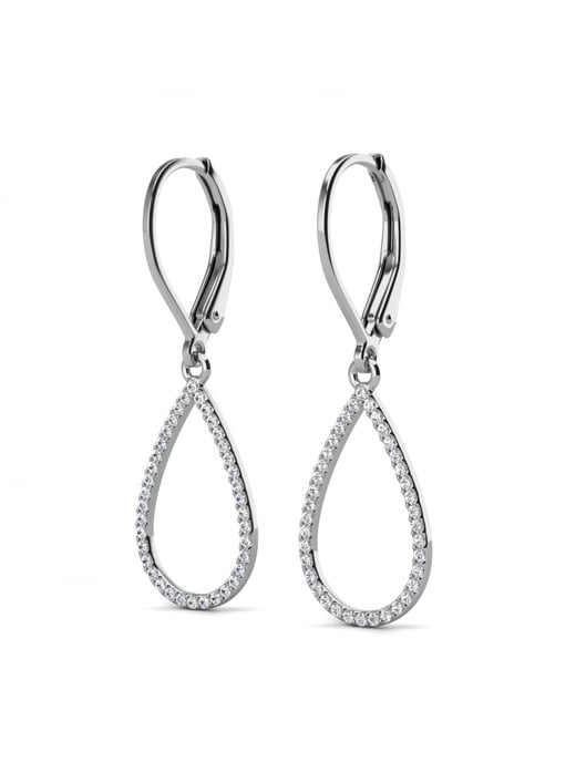Laelia Dangling Hoop örhängen - Silver och kristall - Image 3