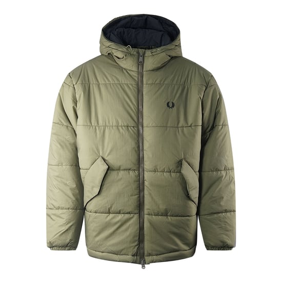 Fred Perry Uniform Green Primaloft Isulated Hooded Jacket - Image 1