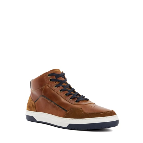 Dune Mens Sydnies - Contrast Perforated High Top Trainers - Image 1
