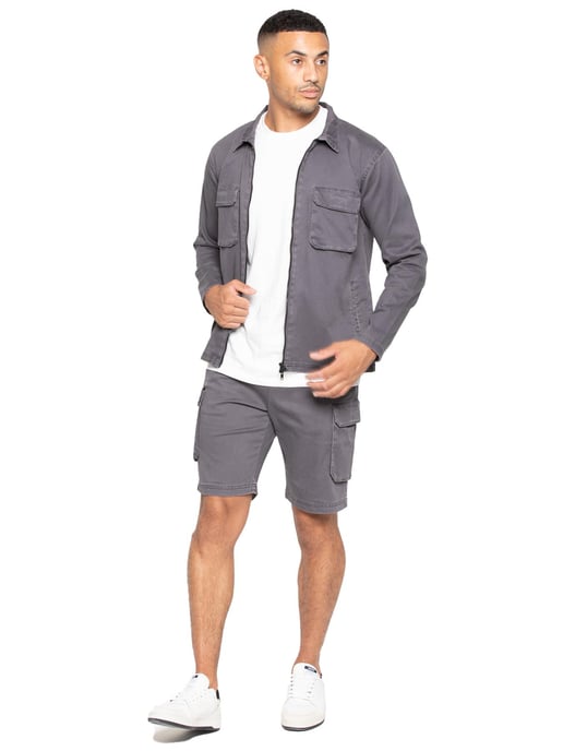 Enzo | Mens Cargo Shorts - Grey