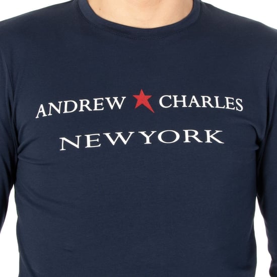 Andrew Charles By Andy Hilfiger Mens LS T-Shirt TS160 031002 Selma Navy