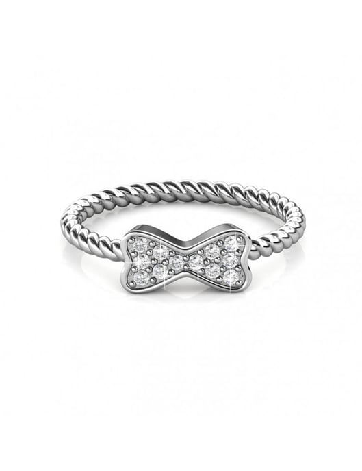 Twisted Ribbon Ring - Silver och kristall - Image 4