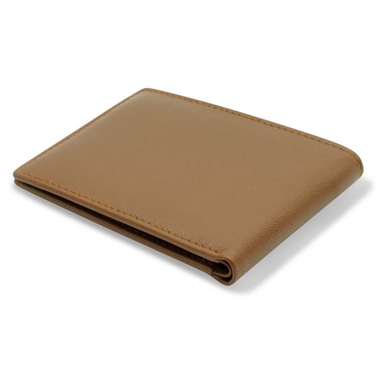 BARNEYS ORIGINALS Real Leather Bi Fold RFID Wallet in Tan