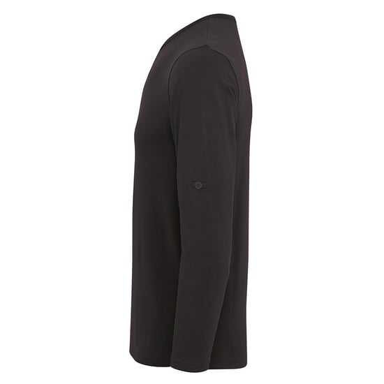 Premier Mens Long John Roll Sleeve Tee (Black) - Image 3
