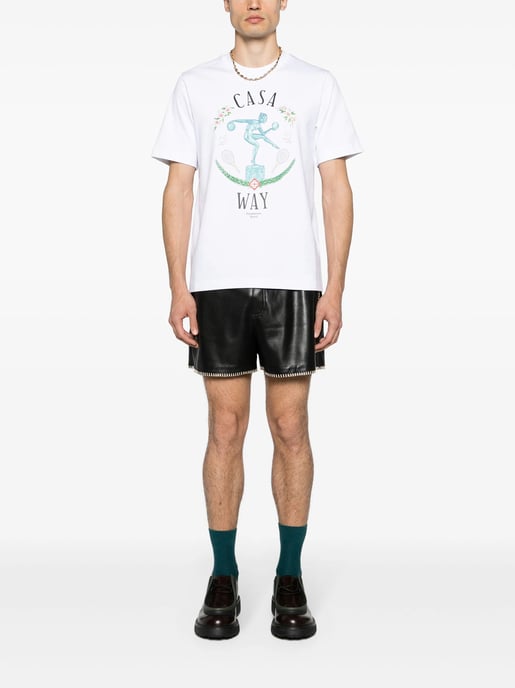 Casablanca Statue En Marbe Printed T-Shirt in White - Image 5