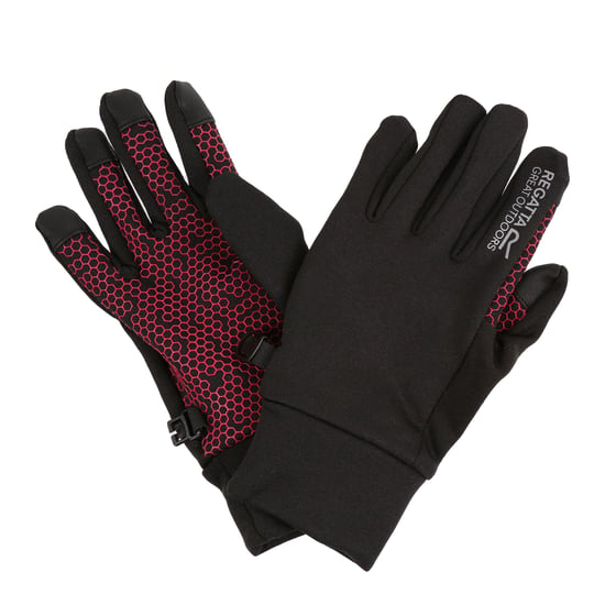 Regatta Childrens/Kids Grippy II Lightweight Gloves (Black/Pink Potion)