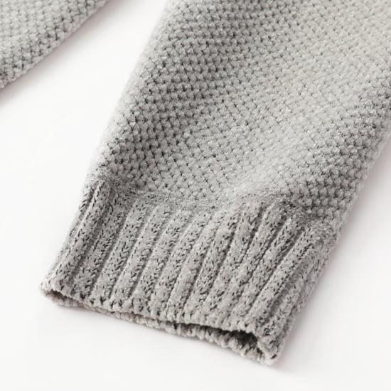 Herrkofta med dragkedja och ståkrage, fodrad tjock stickad pullover Ljusgrå - Image 4