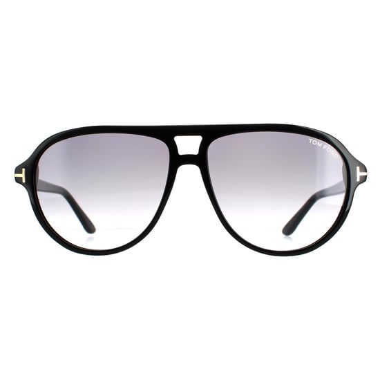 Tom Ford Aviator Mens Shiny Black Smoke Gradient FT0932 Jeffrey