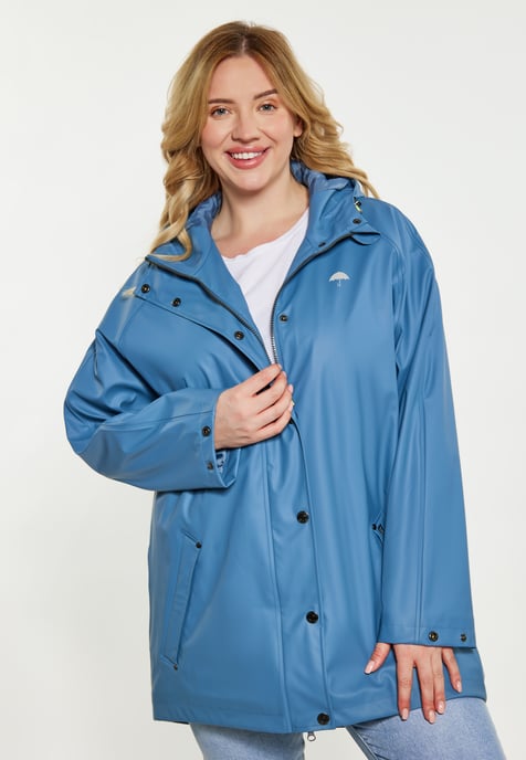 Schmuddelwedda Grote maat regenjas Dames Staalblauw - Image 3