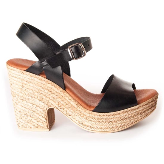 Confortable heel sandal Purapiel in Black