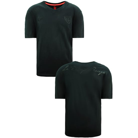 Nike Rugby State Toulousain V-Neck Short Sleeve Mens Black T-Shirt 444322 010