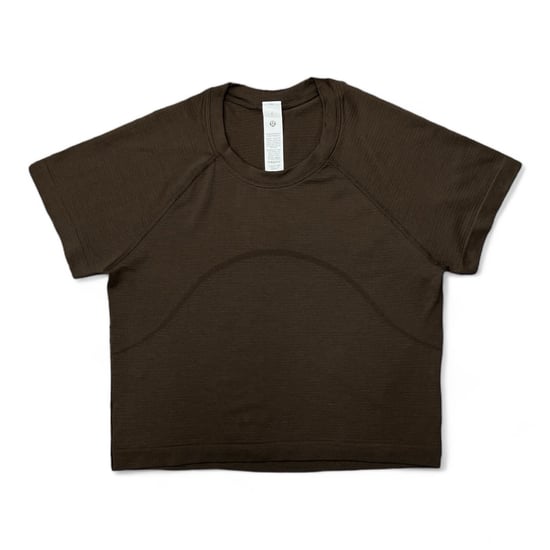 Lululemon Women's Swiftly Tech Cropped Short-Sleeve T-Shirt 2.0 in Espresso Dark Brown