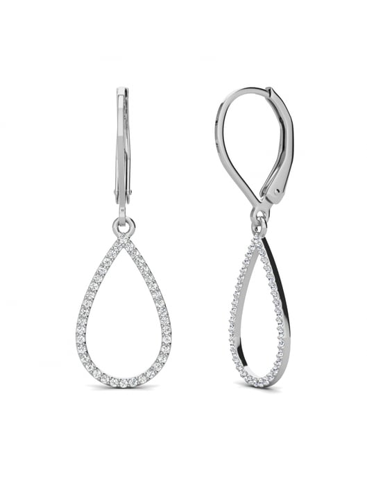 Laelia Dangling Hoop örhängen - Silver och kristall - Image 1