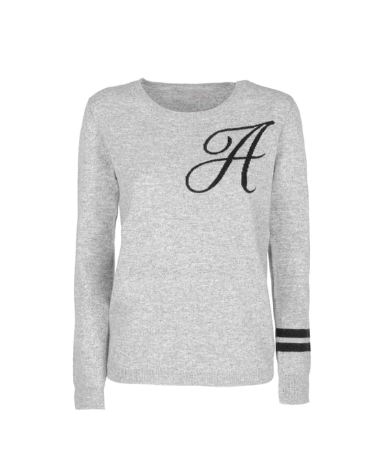 Crown Of Edinburgh Cashmere Crew Neck Sweater Stockbridge Grey A