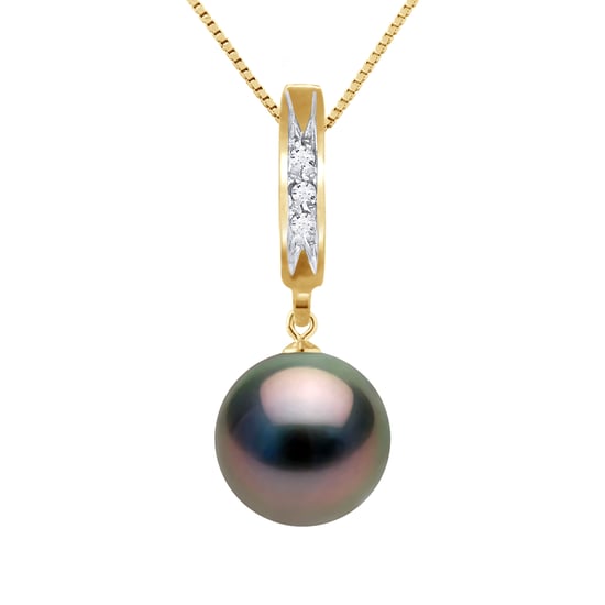 DIADEMA - Necklace - Diamonds - Tahitian Pearl - Yellow Gold