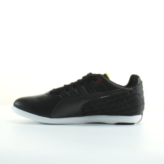 Puma Ferrari Pedale 4 Black Leather Mens Lace Up Trainers 305504 02