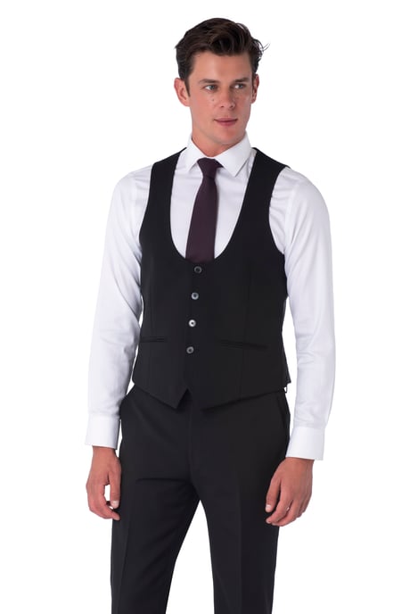 Alvin Harry Brown Black Three Piece Slim Fit Suit