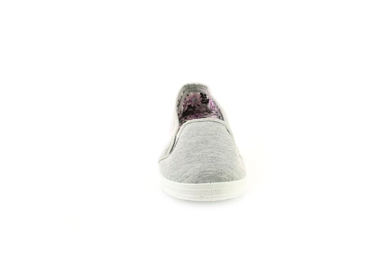 New Ladies/Womens Grey Slip Ons Elasicated Gusset Canvas Pumps.