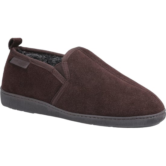Hush Puppies Mens Arnold Slip On Leather Slipper (Brown) - Image 1