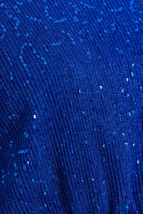Royal Blue Sequin Batwing Peplum Top