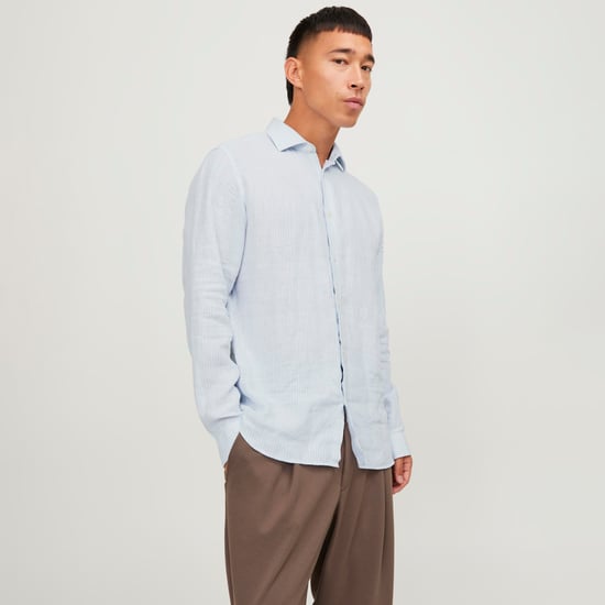 Jack & Jones Overhemden Parker Linen Stripe White - Image 4