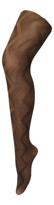 Sock Snob Dames80 denier ondoorzichtig patroon panty's - Weven Bruin - Image 1