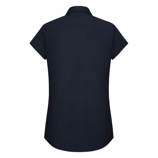 Russell Collectie Damesmuts Polycotton Makkelijk te onderhouden Gepast Poplin Shirt (Franse marine) - Image 2