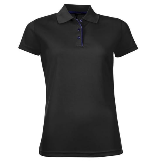 SOLS Dames/dames Performer korte mouw Pique Polo Shirt (Zwart) - Image 1