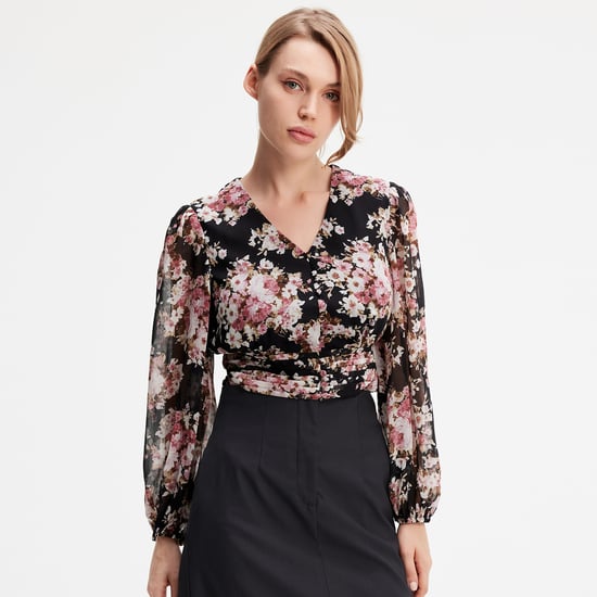 Korte blouse met bloemenprint - Image 2