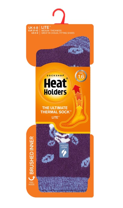 Heat Holders Lite - Womens Insulated Thermal Socks | Multiple Designs Including Argyle Stripes Hearts Stars | Warm Socks for Winter - Plum (Rome) - Image 2