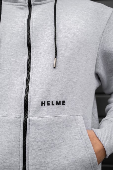 Helme Mens Zip Up Hoody Cotton Sweatshirt