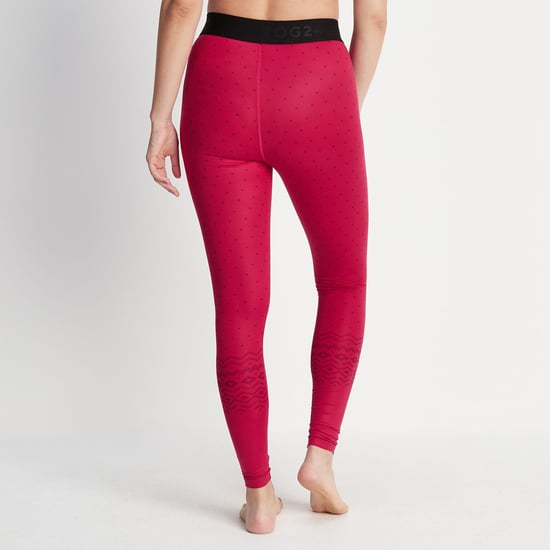 Snowdon Womens Thermal Base Layer Legging Cerise Fairisle