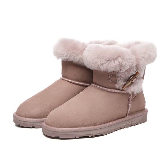 EVER AU Women Robin Horn Toggle button Mini Boots