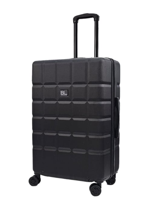 Black Hard Shell Classic Suitcase Set 8 Wheel Cabin Luggage Case Travel Bag