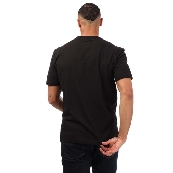 Men's Emporio Armani EA7 Ribbed Logo T-Shirt in Black