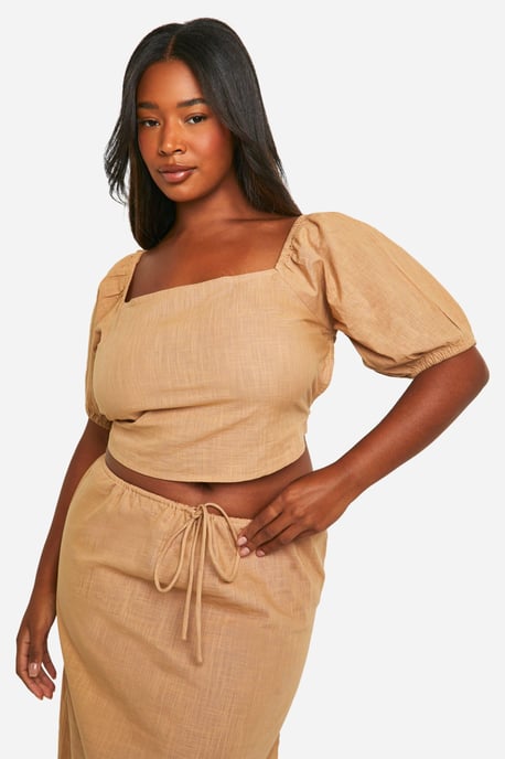 Plus Tie Back Detail Milkmaid Top