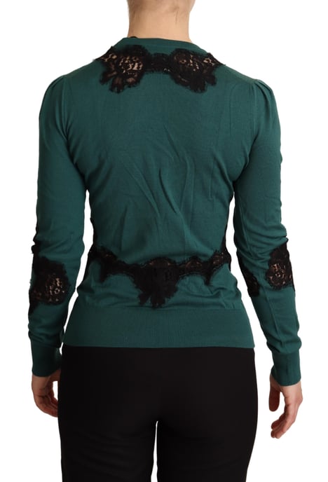 Dolce & Gabbana Kvinnors Grön Ull Rundhalsad Tröja - Image 3